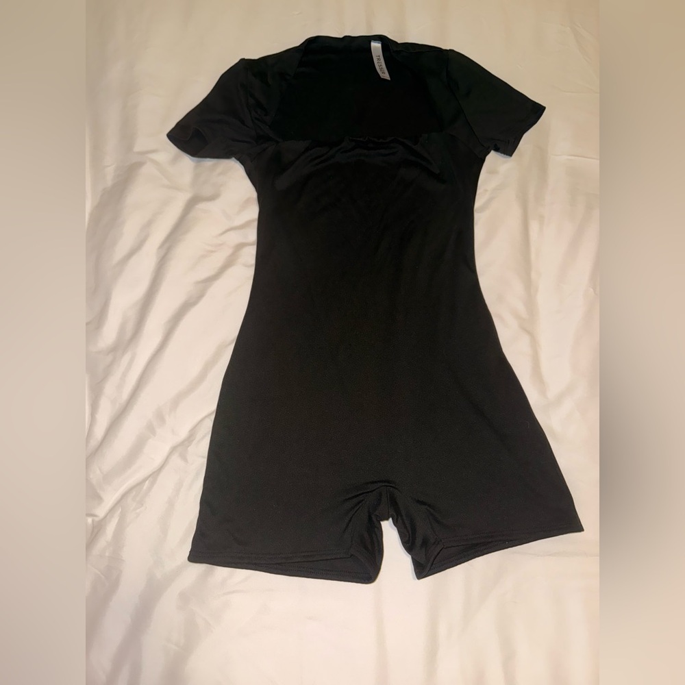 Black Short Sleeve Romper